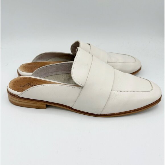 Free People At Ease Ivory Leather Loafer Shoes Size 36 US 6 Women's - Picture 1 of 6